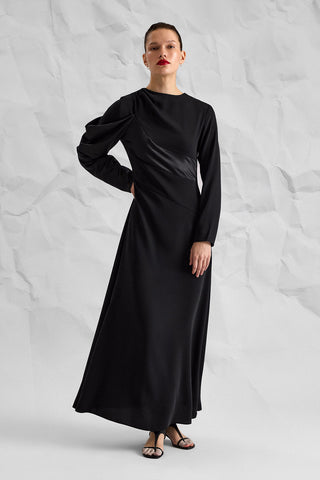 Majesté Atelier No. 07 Draped Maxi Dress - Black