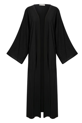 Luna Oversize Kimono-Sleeve Abaya – Black