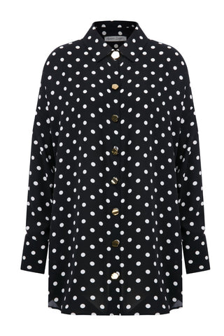 Polka Polka Dot Shirt & Wide-Leg Trouser Set