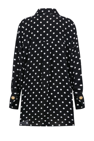 Polka Polka Dot Shirt & Wide-Leg Trouser Set