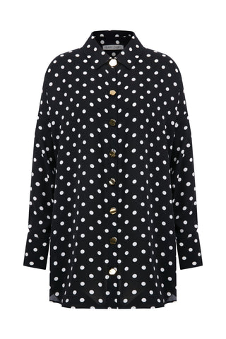 POLKA Polka-Dot Shirt & Wide-Leg Trousers Set