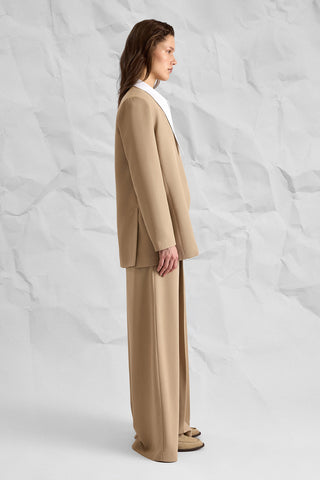 Majesté Atelier No. 09 Tailored Blazer & Wide-Leg Trouser Set - Camel