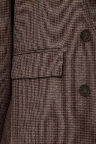 HERITAGE Chocolate Checked Oversized Blazer