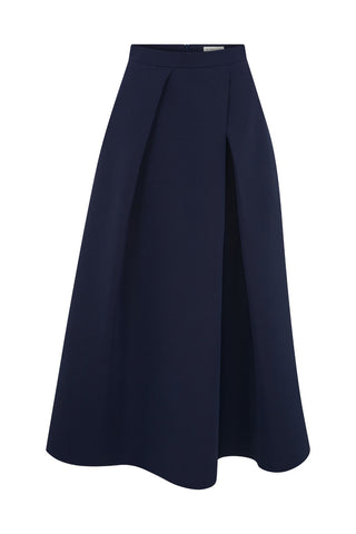 Oscar Pleated Skirt – Navy Blue