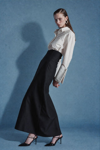 PORTIA High-Waisted Black Maxi Skirt – Made to Order