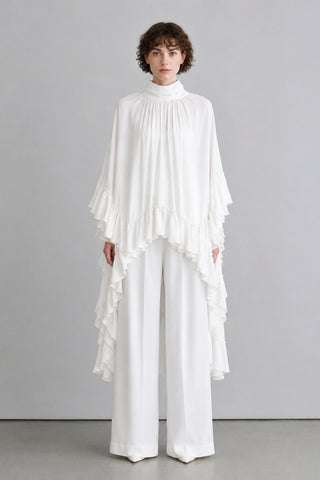 Maria Ruffle Detail Relaxed Tunic - Off-White
