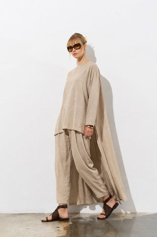 Aura Oversize Tunic & Trouser Set - Beige