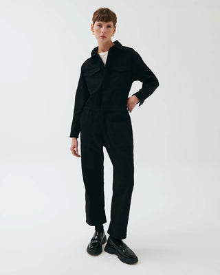 Kendra Oversize Canvas Jumpsuit – Black