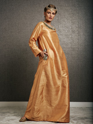 Maj Maharani Kaftan in Golden Peach