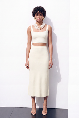 ParisianSheen Diagonal Cut Skirt