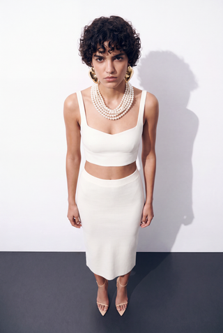 ParisianSheen Diagonal Cut Skirt