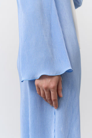 Sky Blue Plissé Modest Dress
