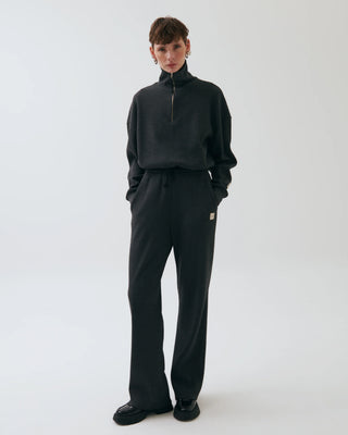 Karin Half-Zip Textured Sweatshirt – Charcoal