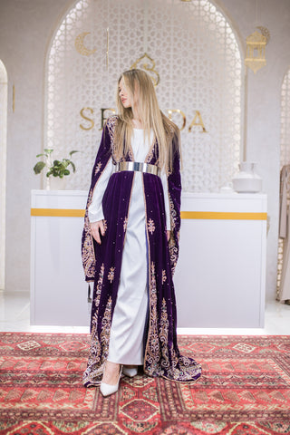 Nebula Silk Velvet Kaftan – Purple