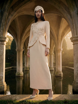 Pure Embellished Dress – Vanilla