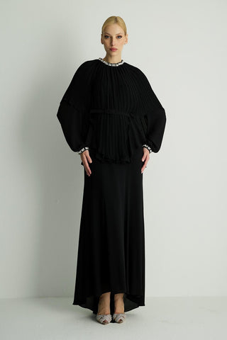 Plume Dress — Black