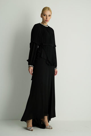 Plume Dress — Black