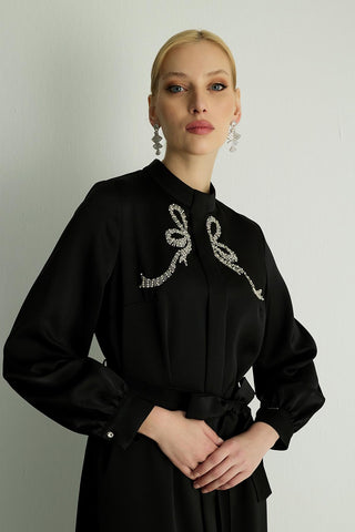 Ribbon Dress — Black