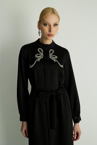 Ribbon Dress — Black