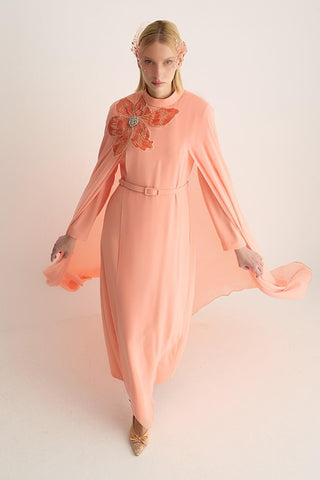 Pastel Cape Detail Dress – Somon