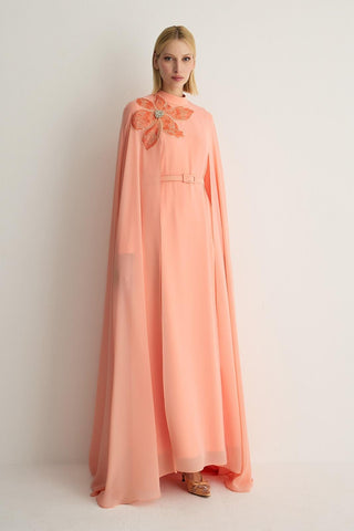 Pastel Cape Detail Dress – Somon
