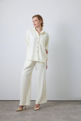 Glide Satinaria Straight-Leg Trousers – Ecru