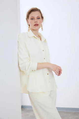 Glide Satinaria Straight-Leg Trousers – Ecru