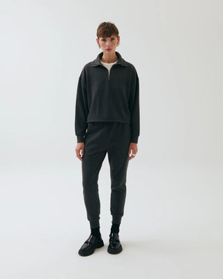 Mirka Knit Half-Zip Sweatshirt – Charcoal