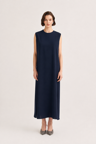 Lina Sleeveless Maxi Dress – Navy Blue