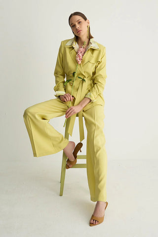 Ilkbahar Belted Cupro Jacket – Mimosa
