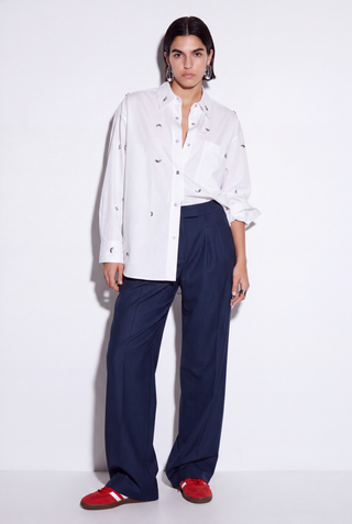 Charlotte Button Applique Shirt