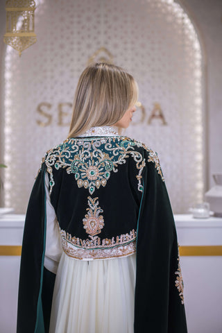 Caftan 18 Embellished Velvet Kaftan – Deep Green