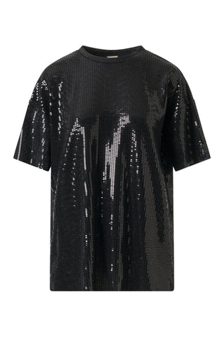 Raya Relaxed Sequin T-Shirt – Black