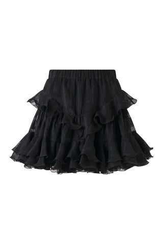 Violaine Ruffled Checkered Texture Skirt