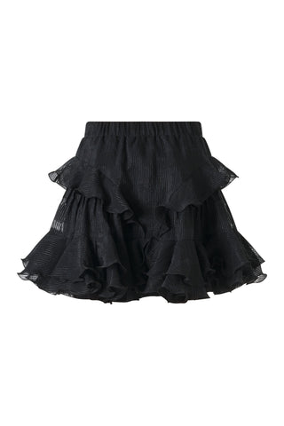 Violaine Ruffled Checkered Texture Skirt
