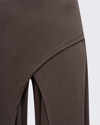Kruvaze Görünümlü Modal Pantolon-Mocha