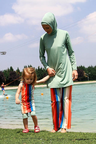 Lycra Green Kids Swimsuit K2210