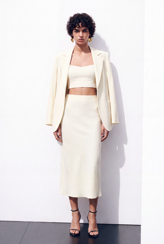 ParisianSheen Diagonal Cut Skirt