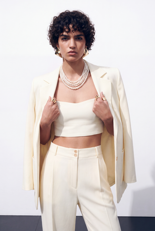 Marble Straight Cut Patterned Textured Jacket