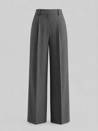 Franki Wide-Leg Tailored Trousers – Grey