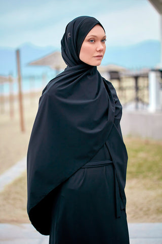 Black Woven Practical Shawl Cap B2403