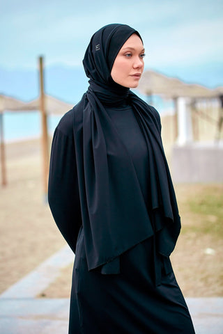 Black Woven Practical Shawl Cap B2403