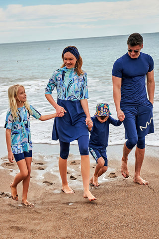 Woven Navy Half Coverage Swimsuit M2460