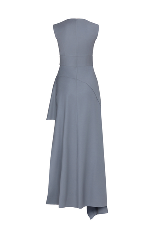 Broadway Long Asymmetric Dress Premium - Wool Blend