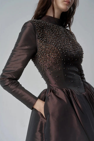 Embellished Princess Ball Gown – Brown