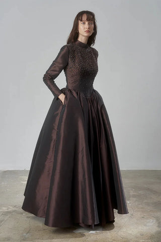 Embellished Princess Ball Gown – Brown