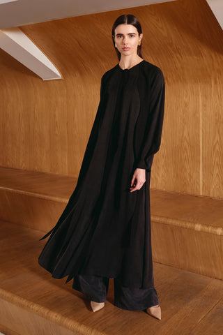 Long-Sleeve Tencel Abaya – Black