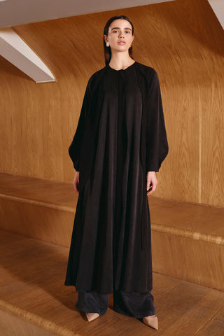 Long-Sleeve Tencel Abaya – Black