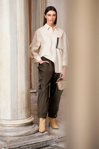 Cuffed Hem Tailored Pants – Khaki