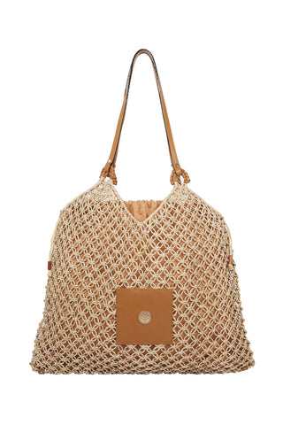 Abaca Woven Large Tote Bag - Natural